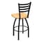 Holland Bar Stool Co 36" Swivel Bar Stool, Black Wrinkle, Nat Maple Seat 41036BWNatMpl - alternate 2